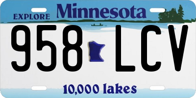 MN license plate 958LCV