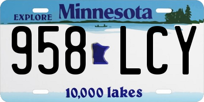 MN license plate 958LCY