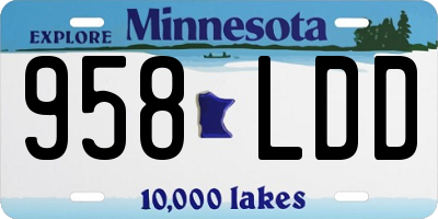 MN license plate 958LDD