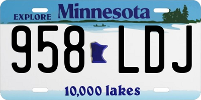 MN license plate 958LDJ