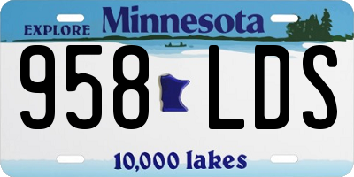 MN license plate 958LDS