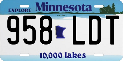 MN license plate 958LDT