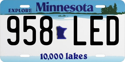 MN license plate 958LED