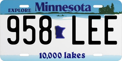 MN license plate 958LEE