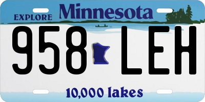 MN license plate 958LEH