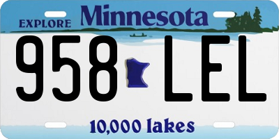 MN license plate 958LEL