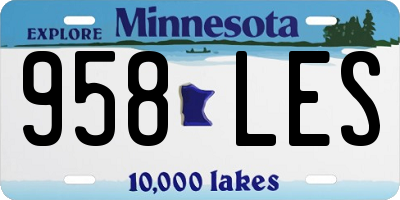 MN license plate 958LES
