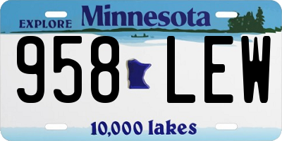 MN license plate 958LEW