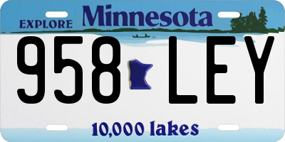 MN license plate 958LEY