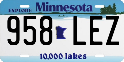 MN license plate 958LEZ