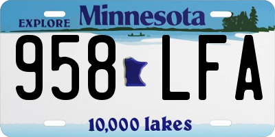 MN license plate 958LFA