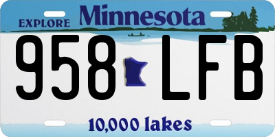MN license plate 958LFB