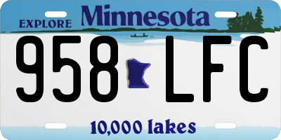 MN license plate 958LFC
