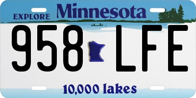 MN license plate 958LFE