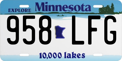 MN license plate 958LFG