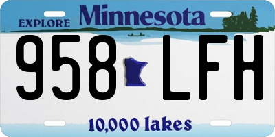 MN license plate 958LFH