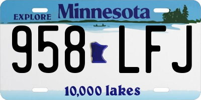 MN license plate 958LFJ