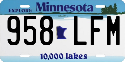 MN license plate 958LFM
