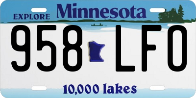 MN license plate 958LFO