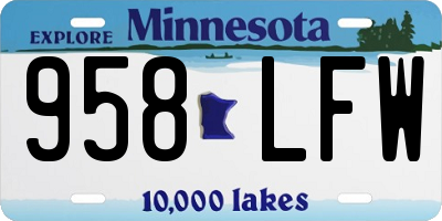 MN license plate 958LFW