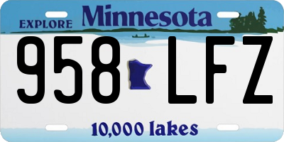 MN license plate 958LFZ