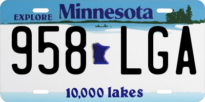 MN license plate 958LGA