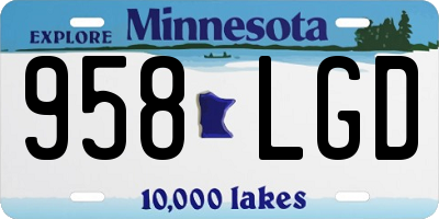 MN license plate 958LGD
