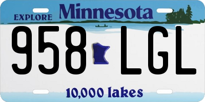 MN license plate 958LGL