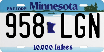 MN license plate 958LGN