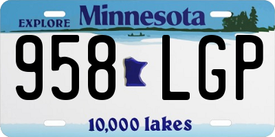 MN license plate 958LGP