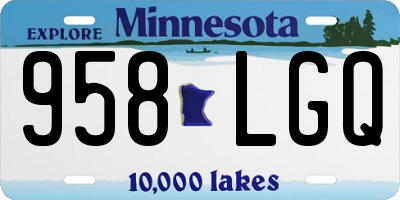 MN license plate 958LGQ