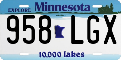 MN license plate 958LGX