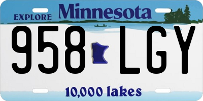 MN license plate 958LGY