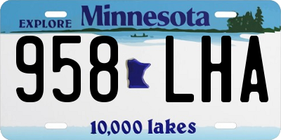 MN license plate 958LHA