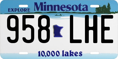 MN license plate 958LHE