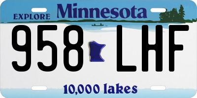 MN license plate 958LHF