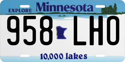MN license plate 958LHO