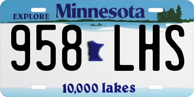 MN license plate 958LHS