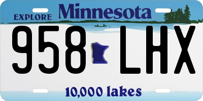 MN license plate 958LHX