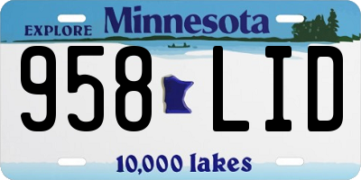 MN license plate 958LID