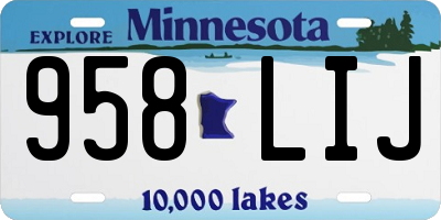 MN license plate 958LIJ