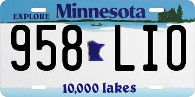 MN license plate 958LIO