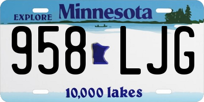 MN license plate 958LJG