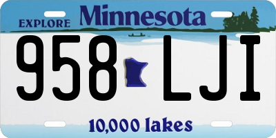 MN license plate 958LJI