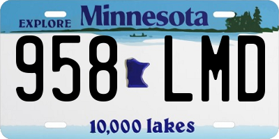 MN license plate 958LMD