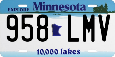 MN license plate 958LMV