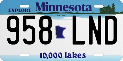 MN license plate 958LND