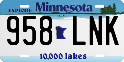 MN license plate 958LNK