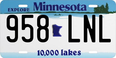 MN license plate 958LNL