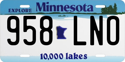 MN license plate 958LNO
